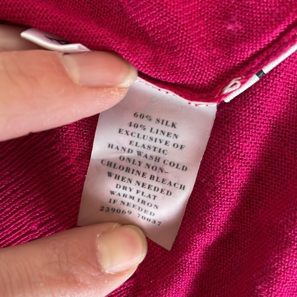 Ann Taylor Silk Linen Fuchsia Pink Cardigan Sweater - Picture 7 of 7